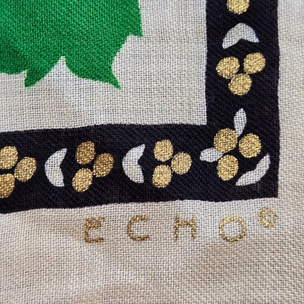 NWT Echo 100% Wool Scarf Floral